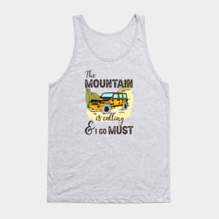 jeep drive in the mountains, new year eve, holiday, winter vacations, wilderness, camping, outdoor travel Tank Top